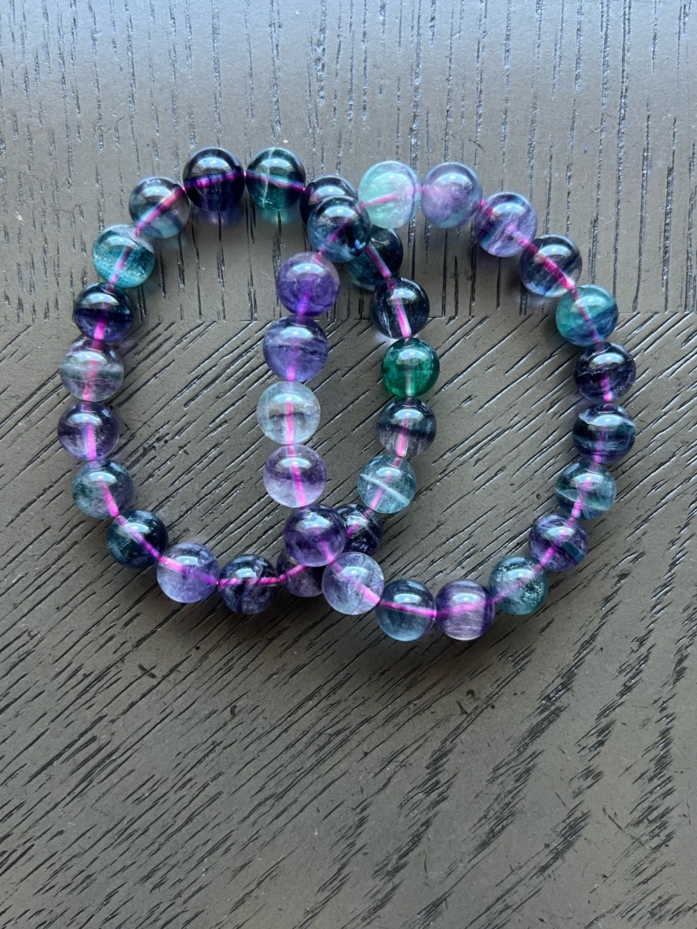 Candy fluorite bracelet 10mm SIZE 6.5-6.75’ ( ONE )  “See Pictures “